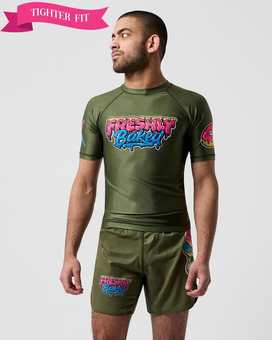 Olive Base Rashguard - Freshly Baked FightwearRashguards