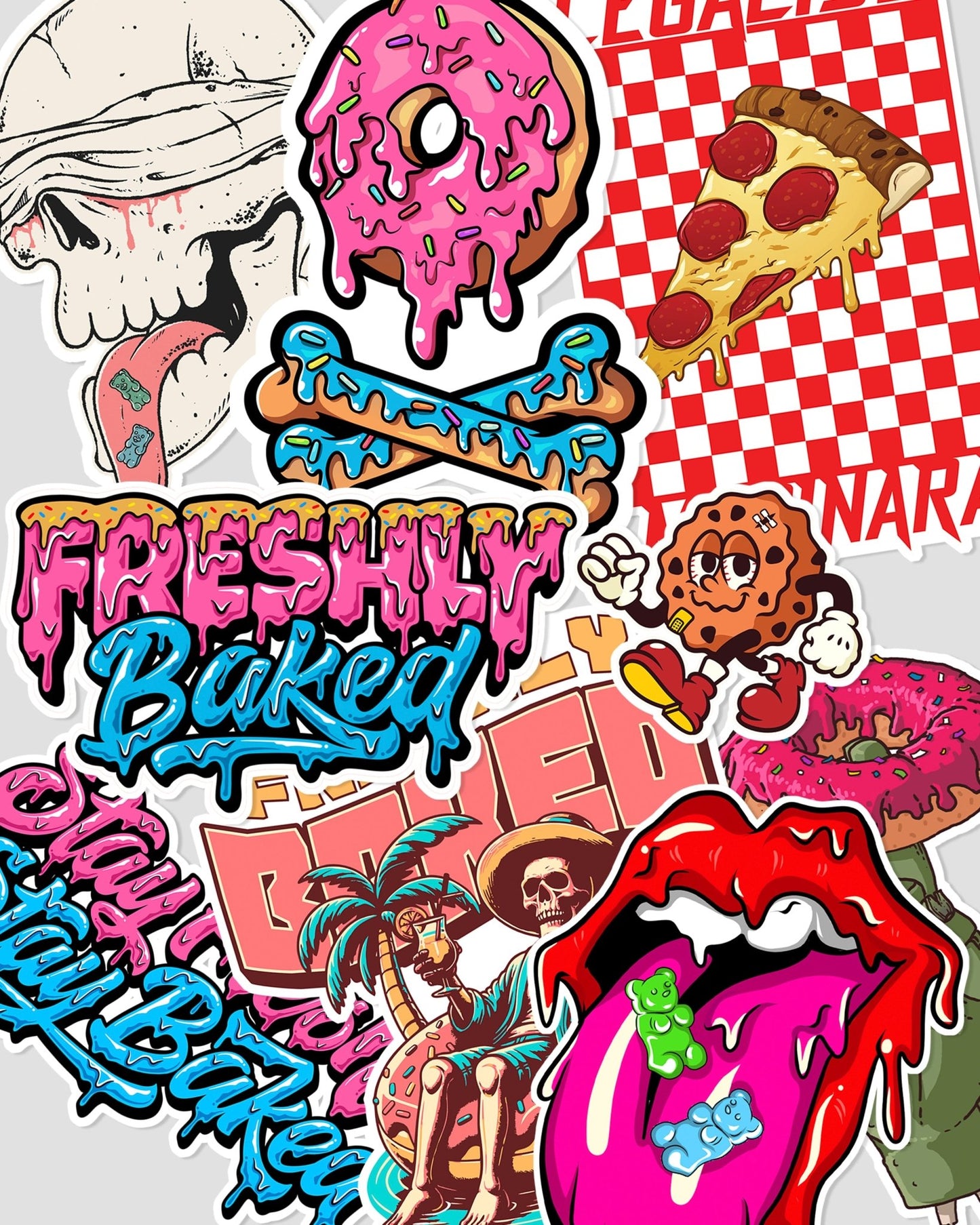 Sticker Pack 5x High Quality Die Cut stickers - Freshly Baked Fightwear