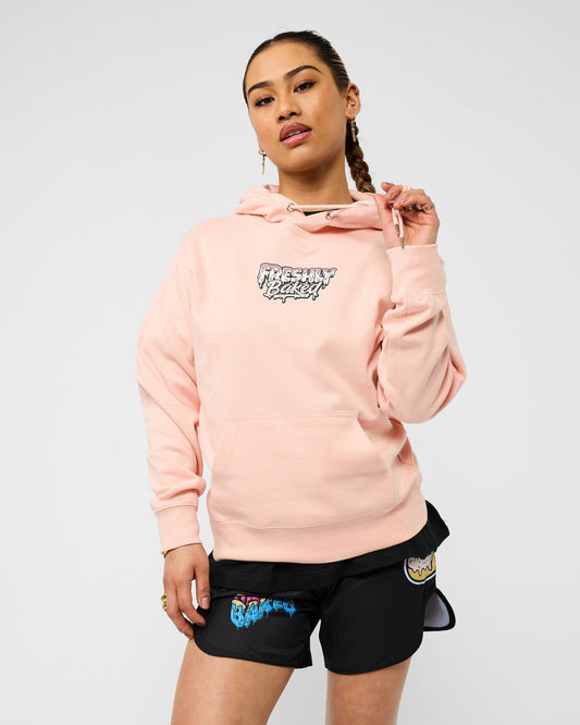 Unisex Lightweight Pink White Logo Hoody - Freshly Baked FightwearJumper